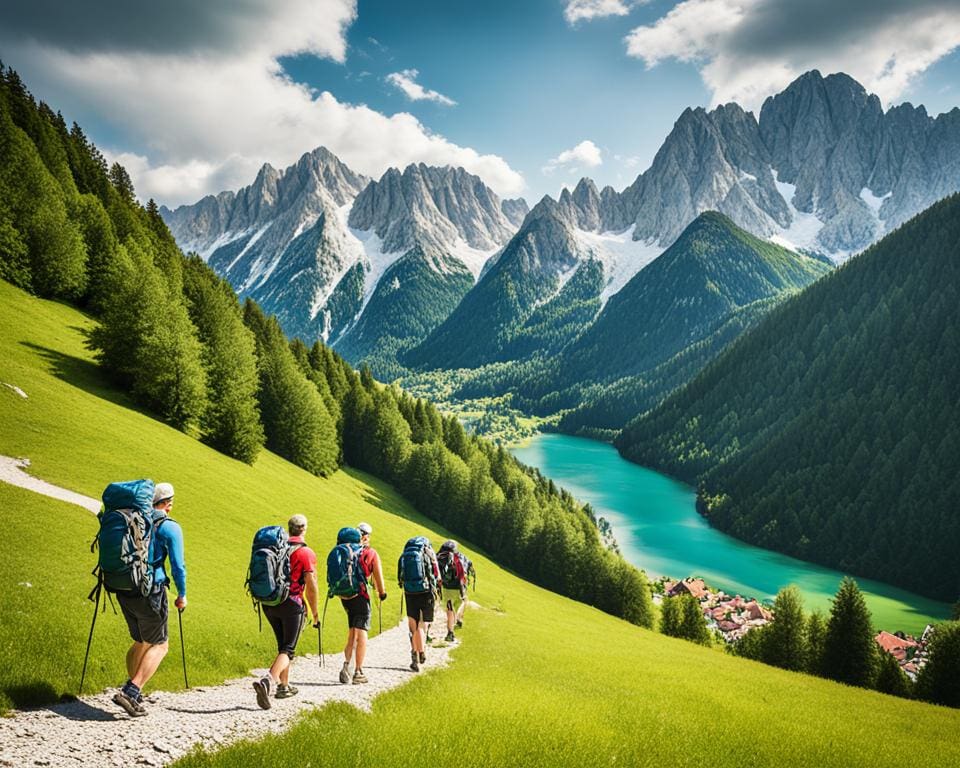 Wandelen door de bergen van Slovenië