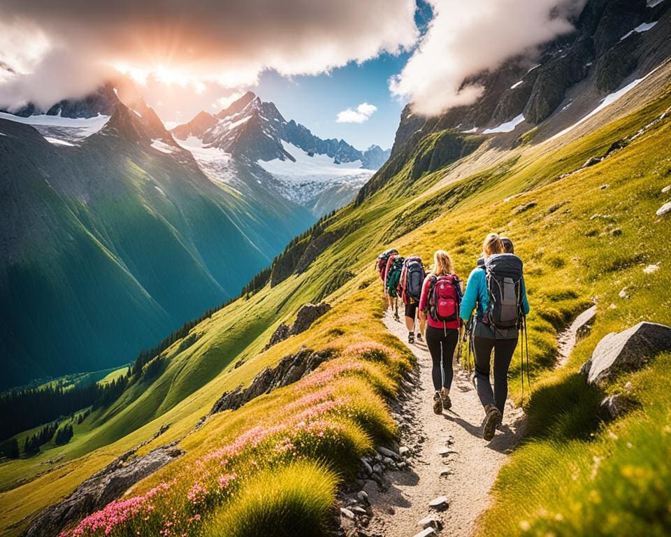 Wandelen in de Alpen van Zwitserland