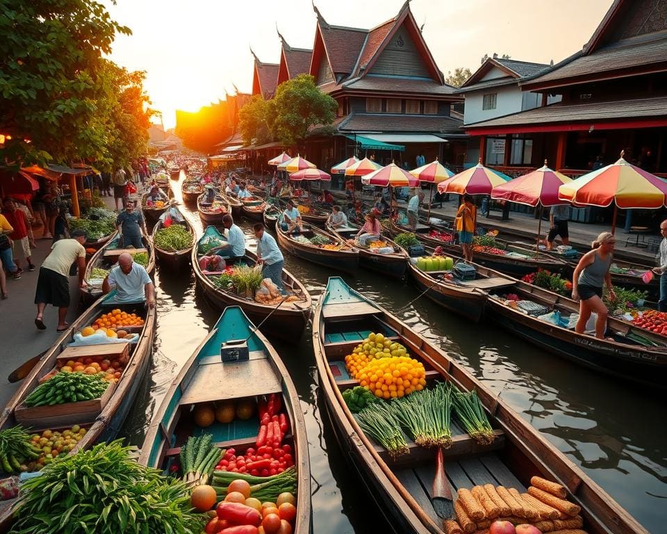 Bezoek de drijvende markten van Bangkok