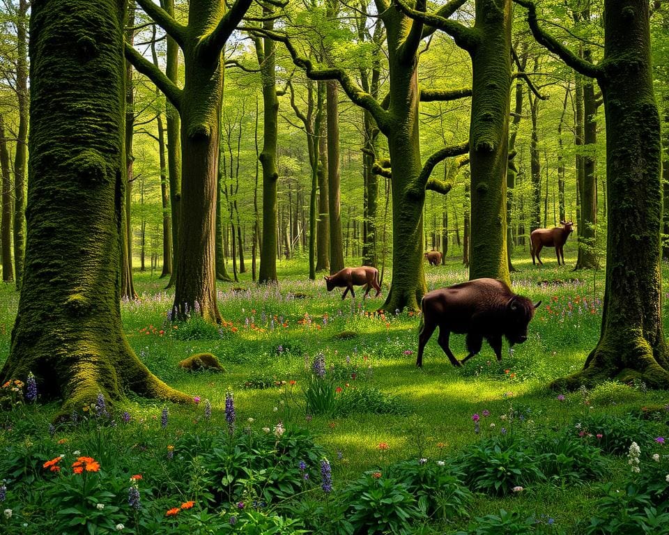 Białowieża bos en unieke flora en fauna