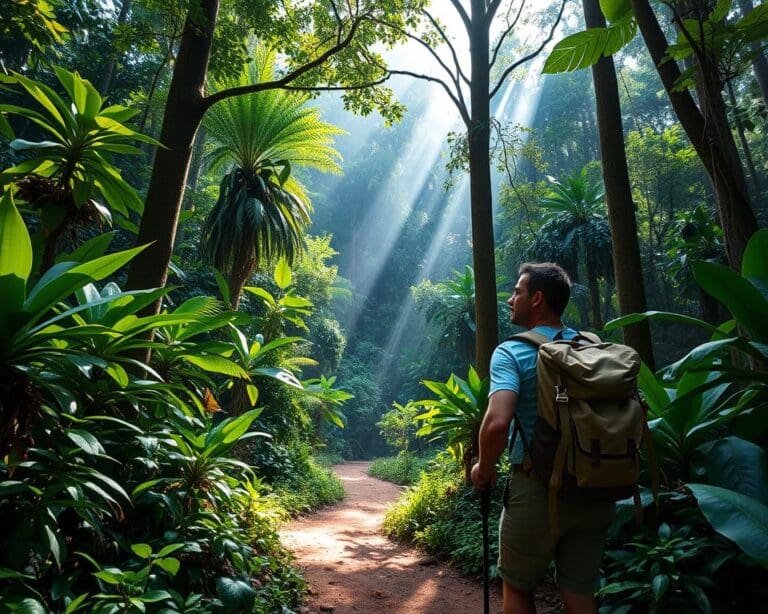 Wandelen door de jungle van Borneo