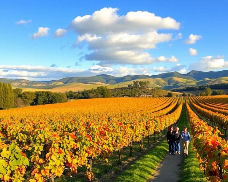 Wandelen door de wijngaarden van Napa Valley