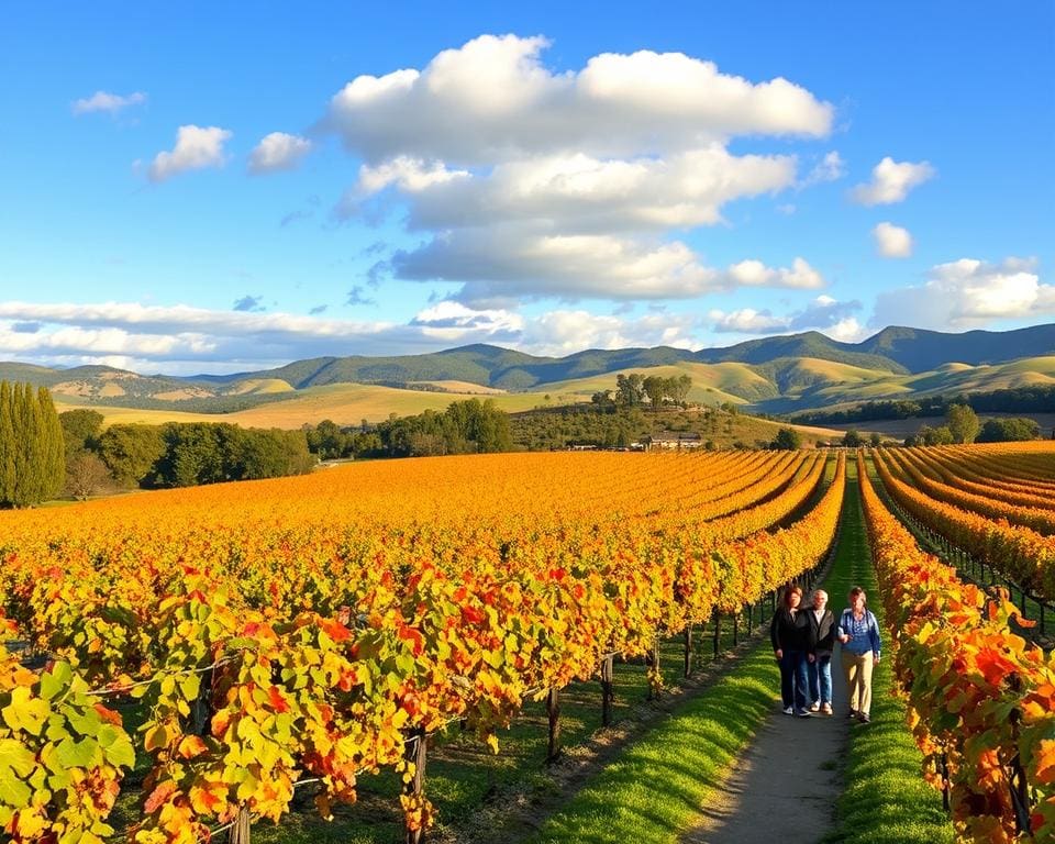 Wandelen door de wijngaarden van Napa Valley