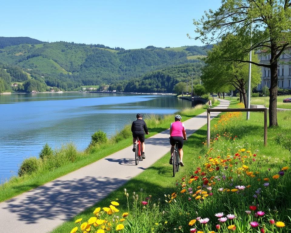 fietsen langs de Donau