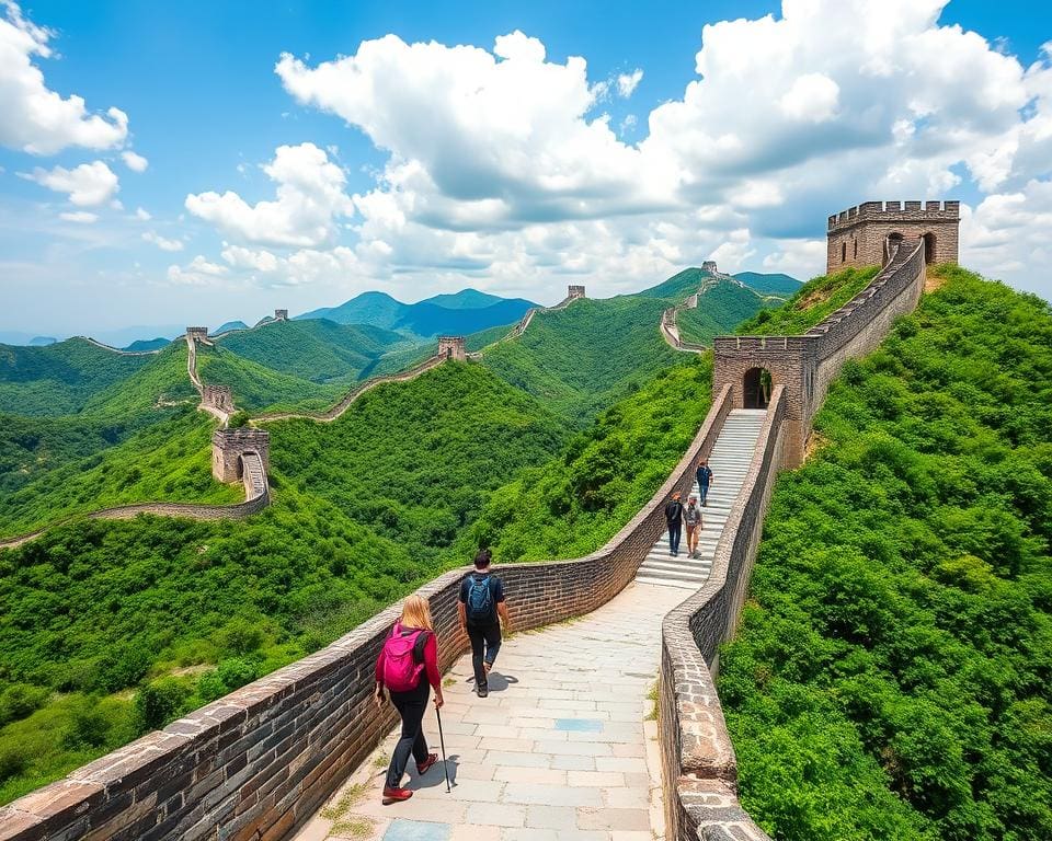 wandelen langs de Grote Muur van China