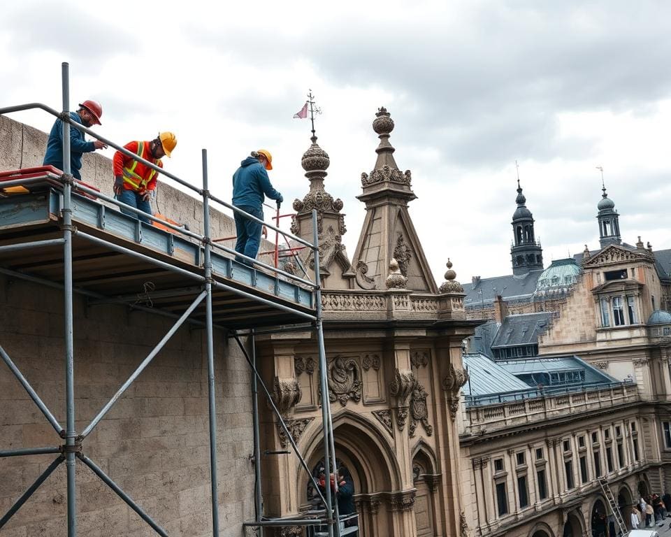 Wat zijn regels voor steigers bij monumentenrenovatie?