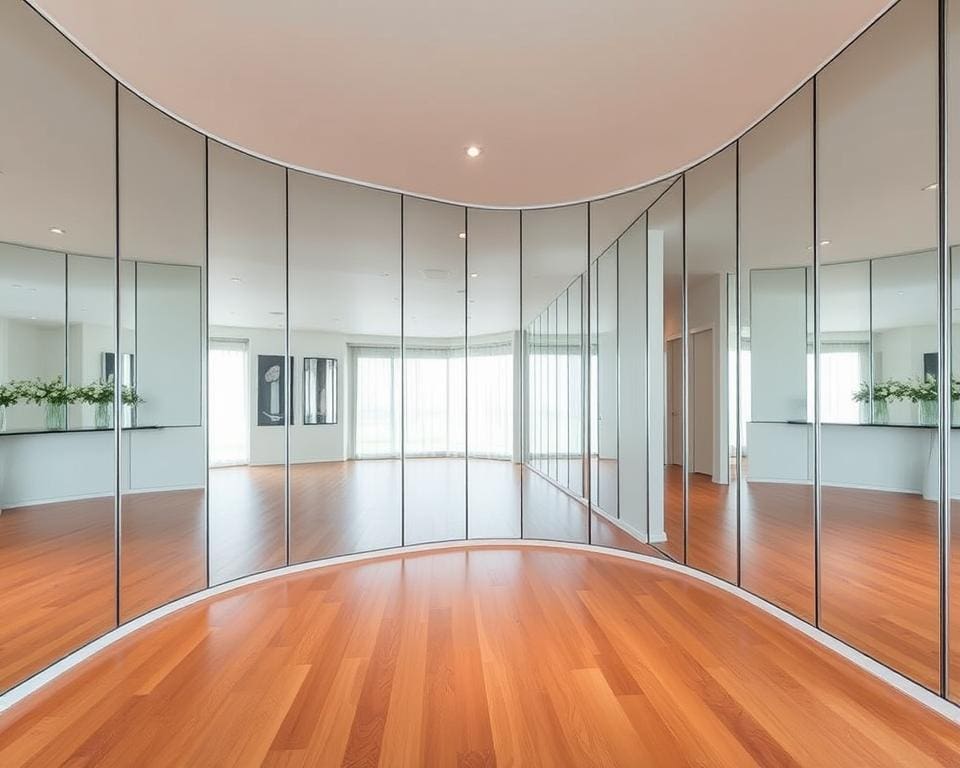 plaatsing spiegelwand