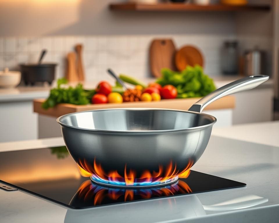 Welke inductiepan is geschikt voor hoge hitte?