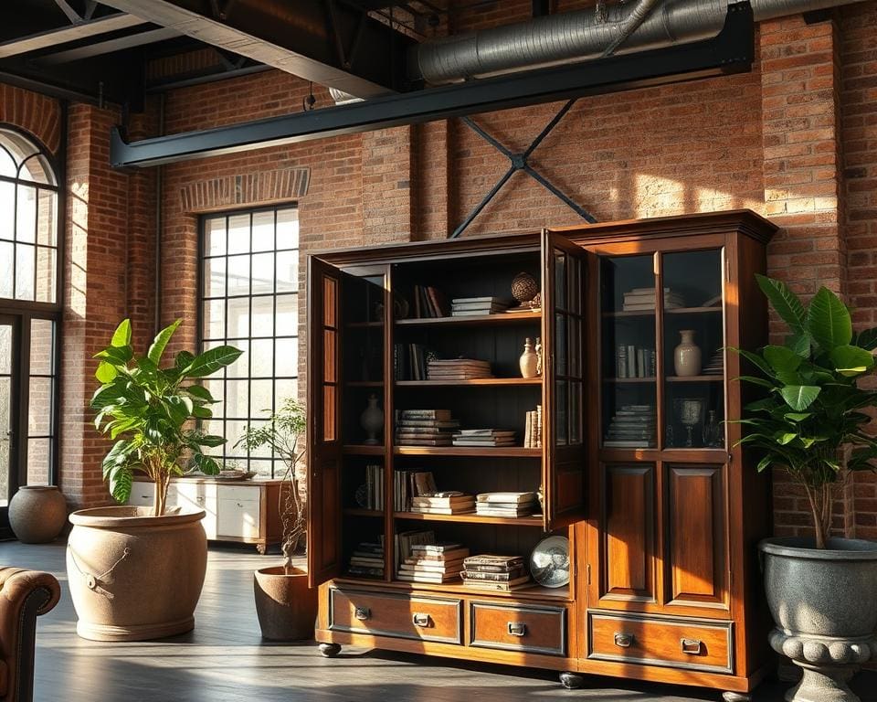 Welke vintage kasten passen in een industrieel interieur?